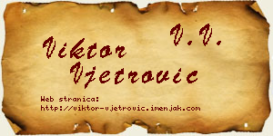 Viktor Vjetrović vizit kartica